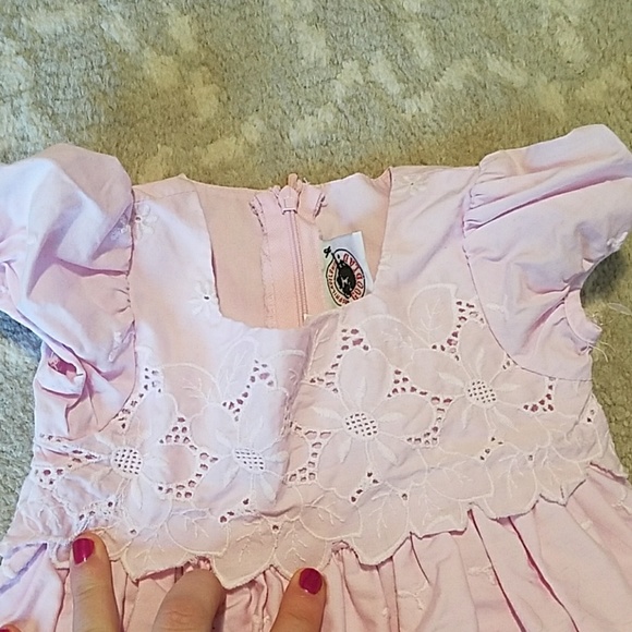 Philadelphia Goodlad Girls 12M Pink Eyelet Dress - Picture 5 of 7